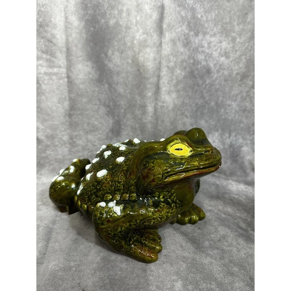 Vintage Arnel 1977 Ceramic Toad Frog Garden Statue Retro‎ Decor 11.5